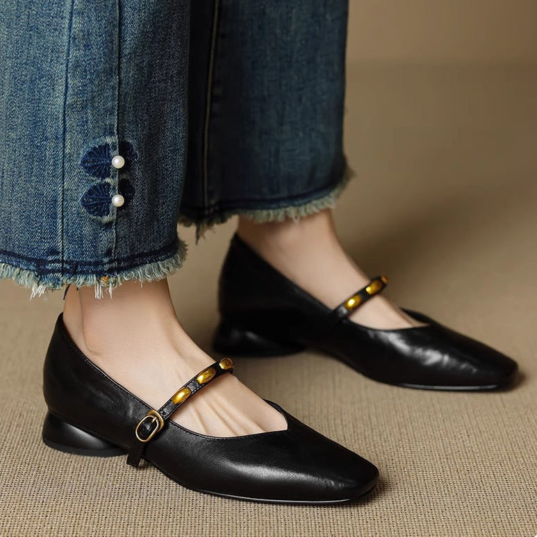 Zyra | Leather Flats