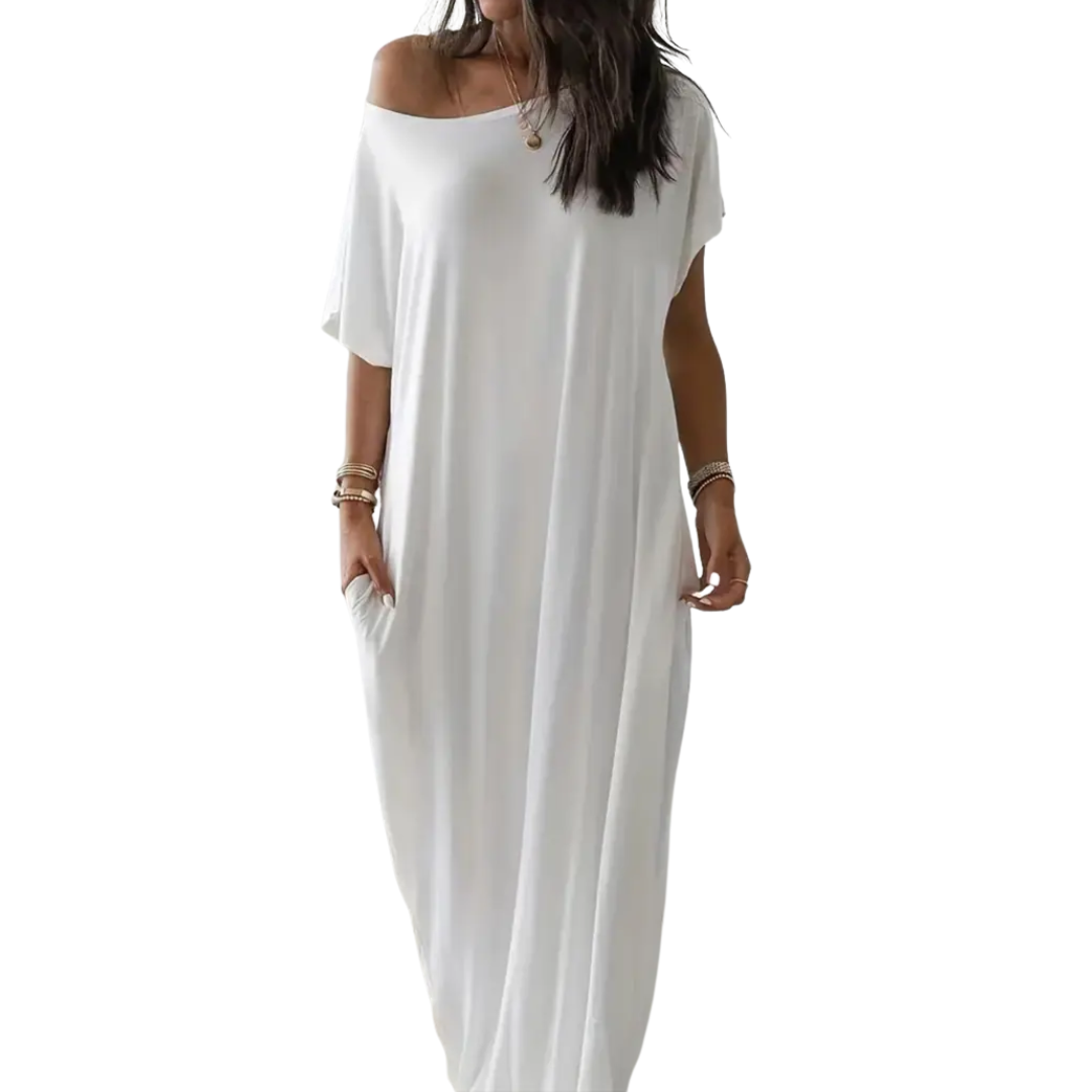 HALLIE™ – Soft Batwing Sleeve Lounge Dress