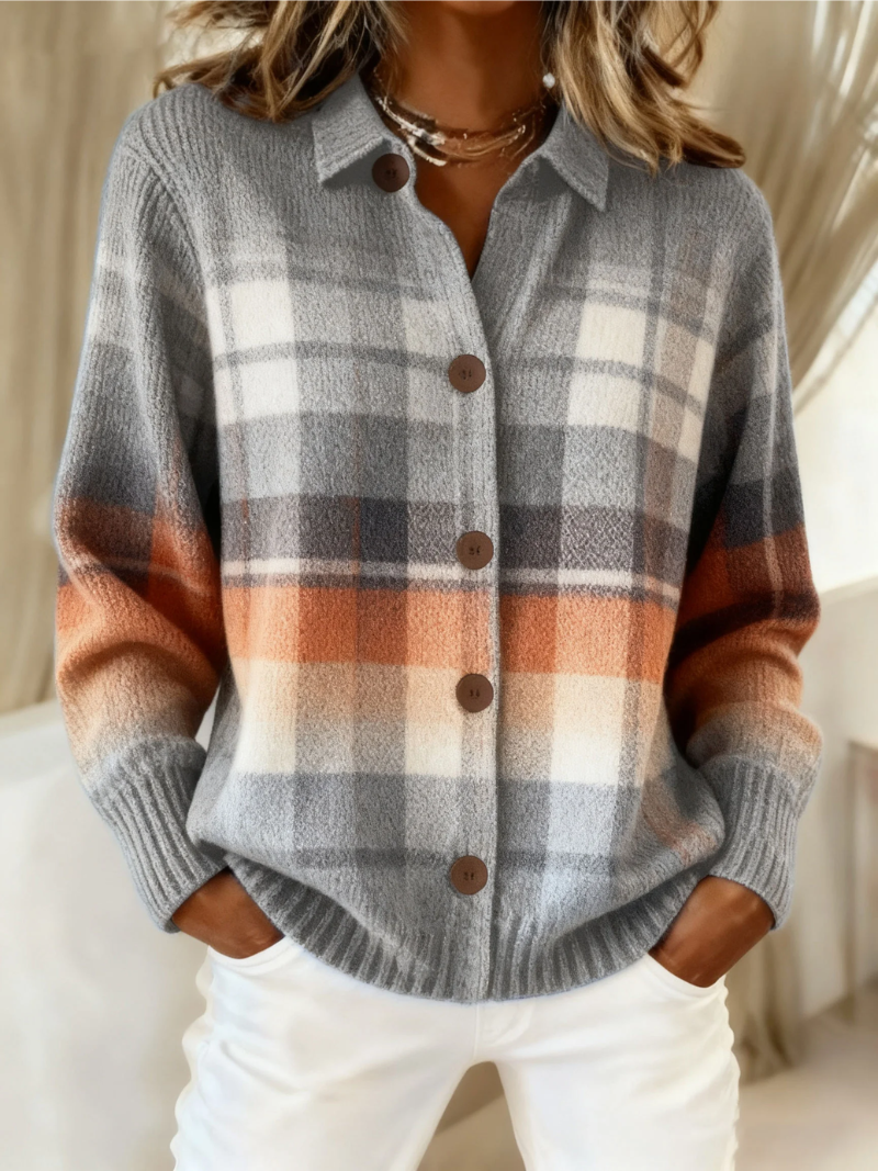 Sandra | Cosy Checked Cardigan