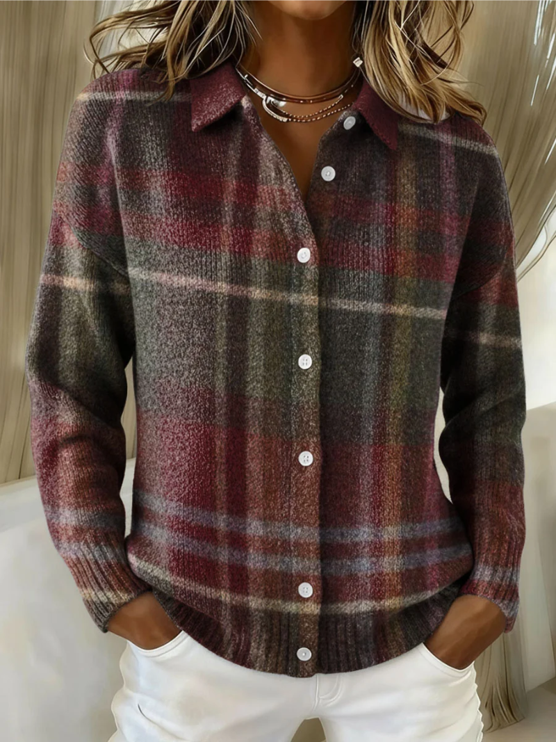 Deirdre | Checked Button-Up Cardigan