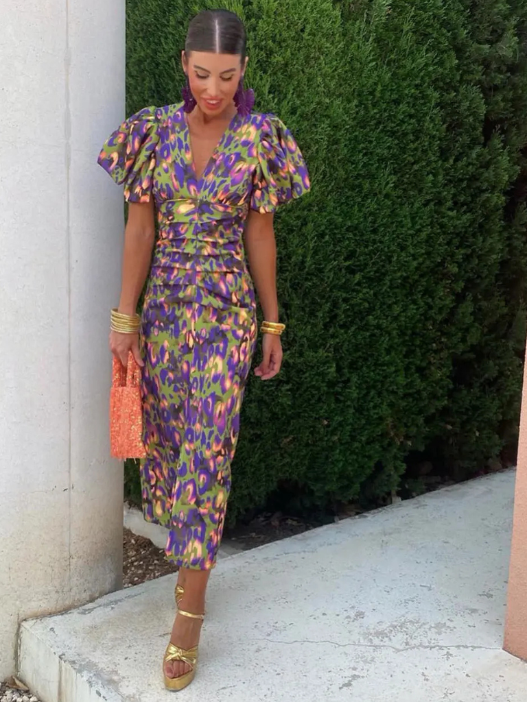 Iolanthe | Vivid Pleated Midi Dress