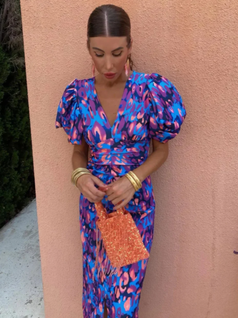 Iolanthe | Vivid Pleated Midi Dress