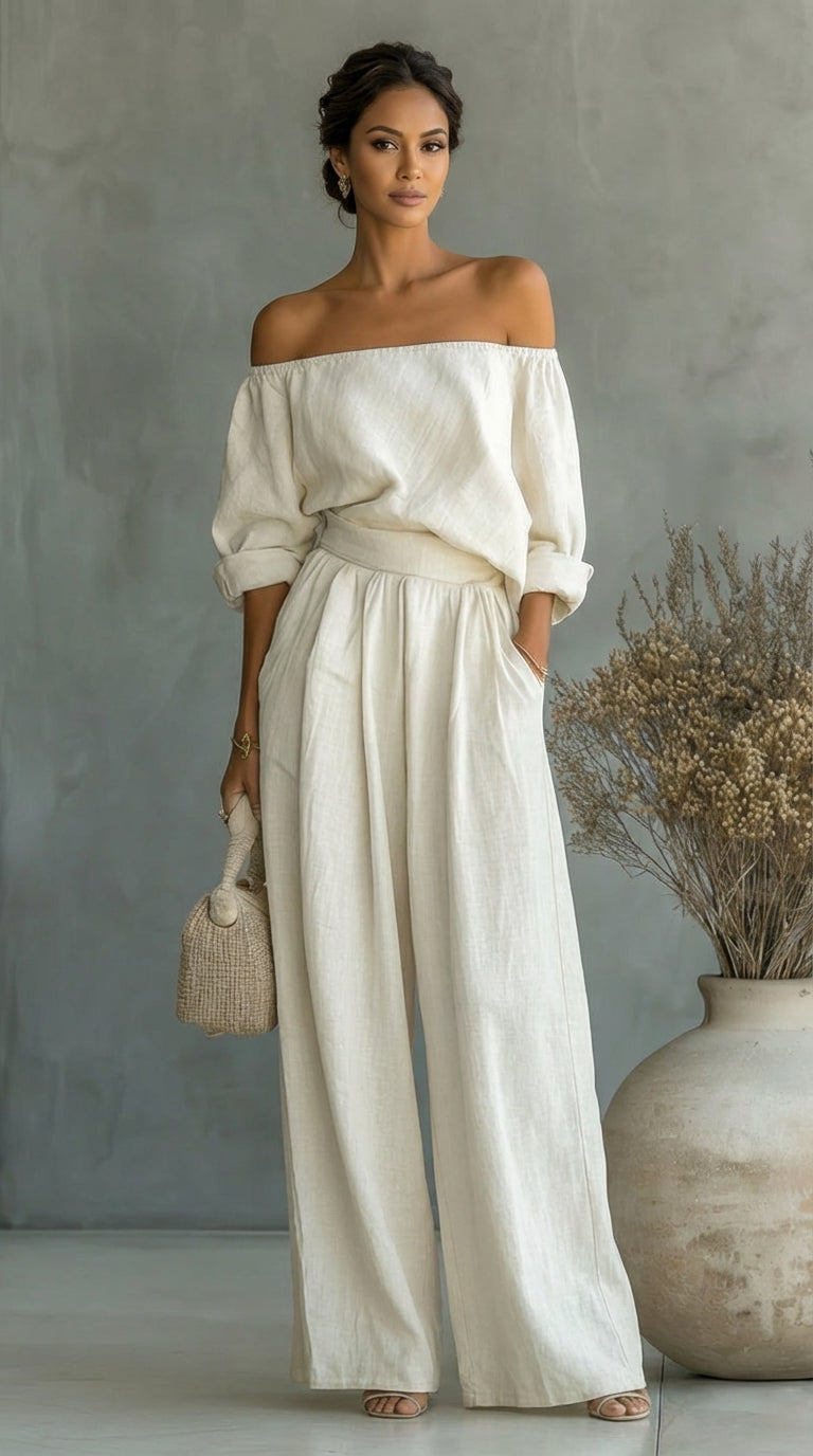 Annette | Relaxed Off Shoulder Two Piece Set