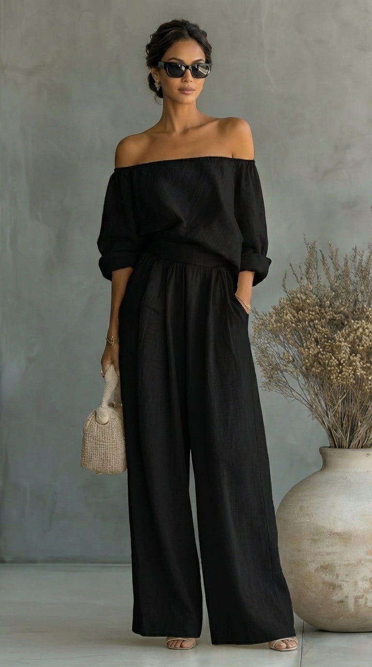 Annette | Relaxed Off Shoulder Two Piece Set