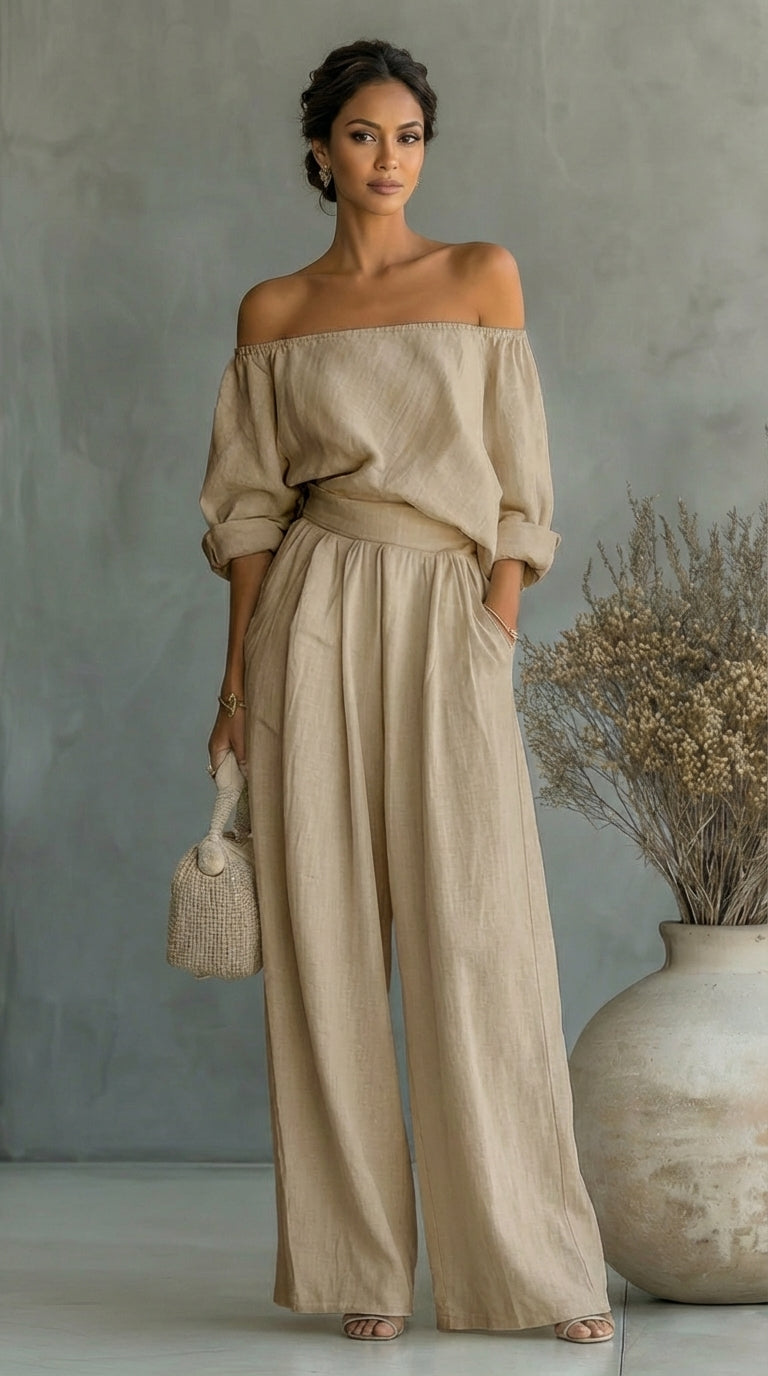 Annette | Relaxed Off Shoulder Two Piece Set