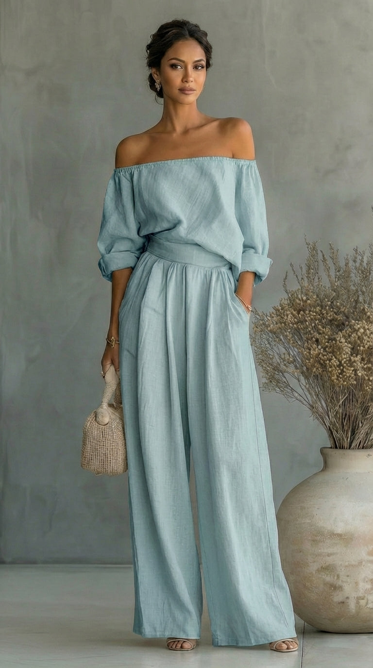 Annette | Relaxed Off Shoulder Two Piece Set