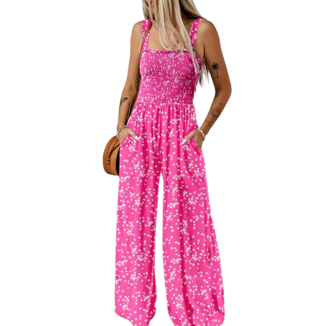 SOLARA™ – Boho Printed Wide-Leg Jumpsuit