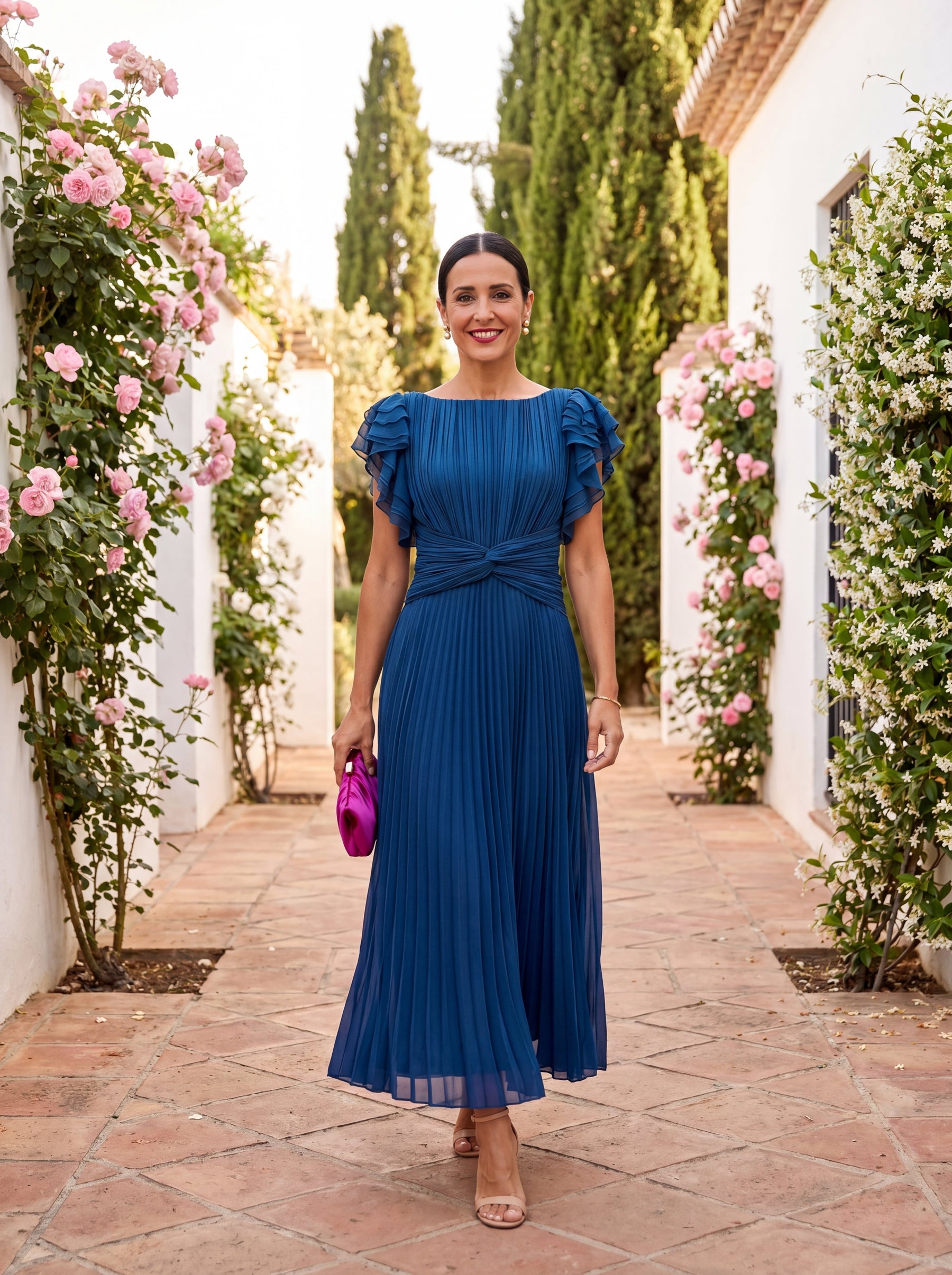 Sheila | Classic Pleated Maxi Dress