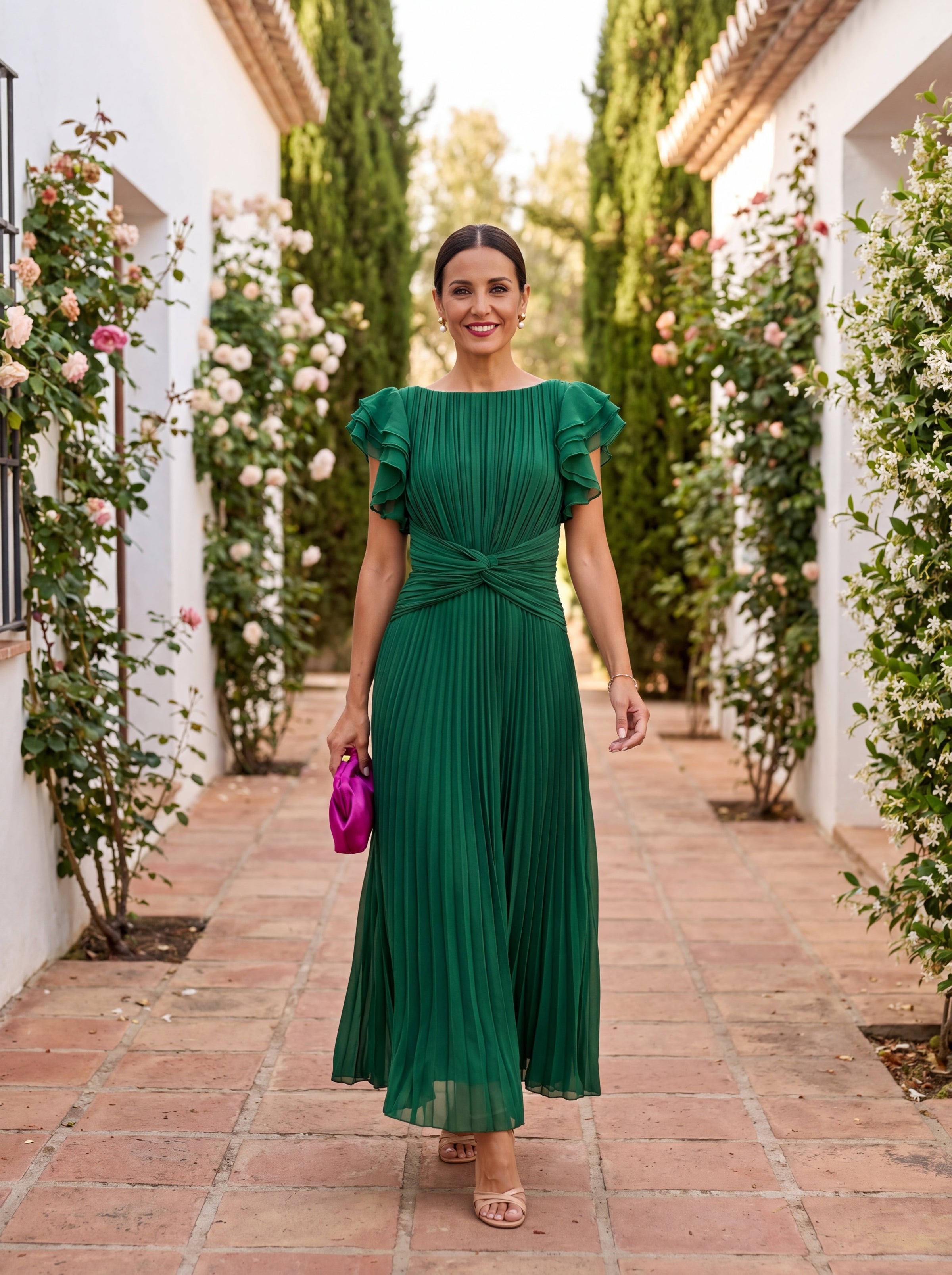 Sheila | Classic Pleated Maxi Dress