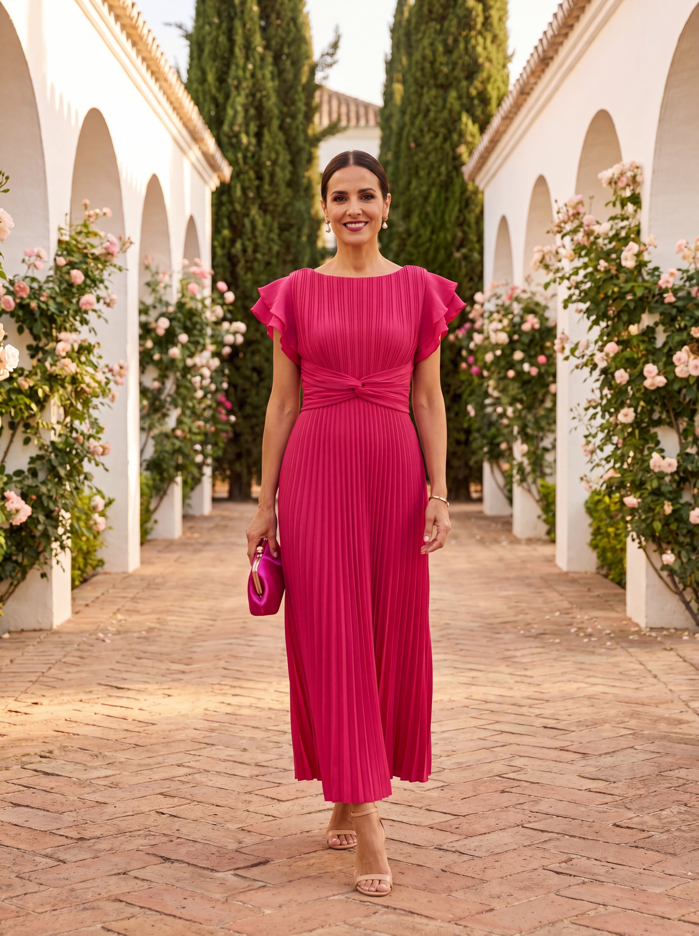 Sheila | Classic Pleated Maxi Dress