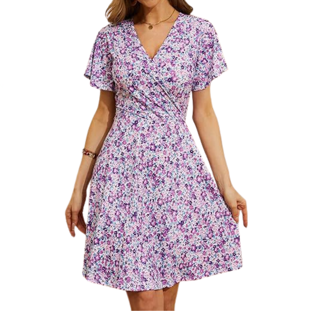 WILLA™ – Floral Swing V-Neck Mini Dress