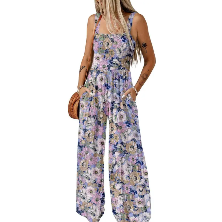 SOLARA™ – Boho Printed Wide-Leg Jumpsuit