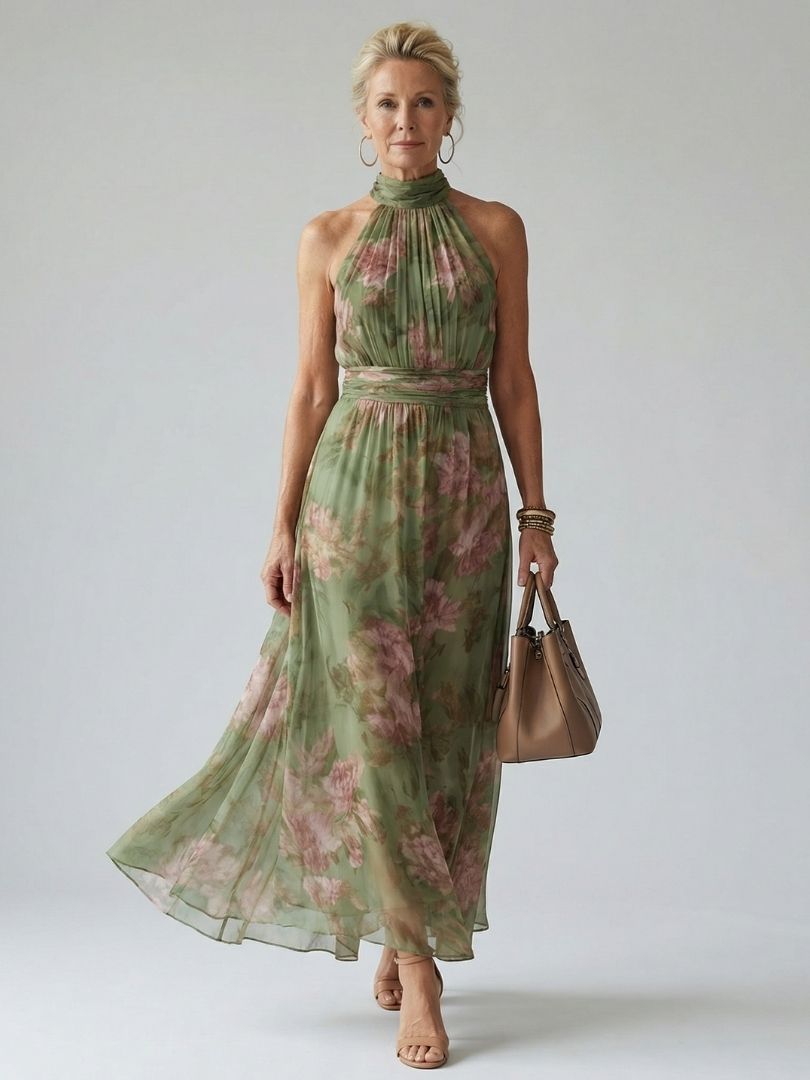 Mirelle™ Robe florale élégante à col halter