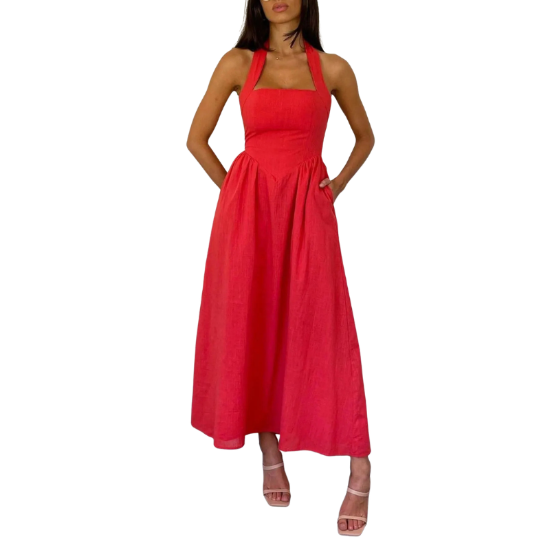 KATE™ – Elegant Sleeveless High-Waist Dress