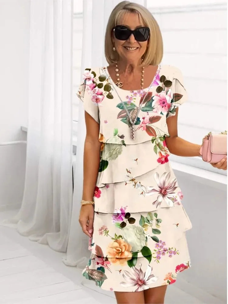 Margaret | Elegant Ruffle Midi Dress