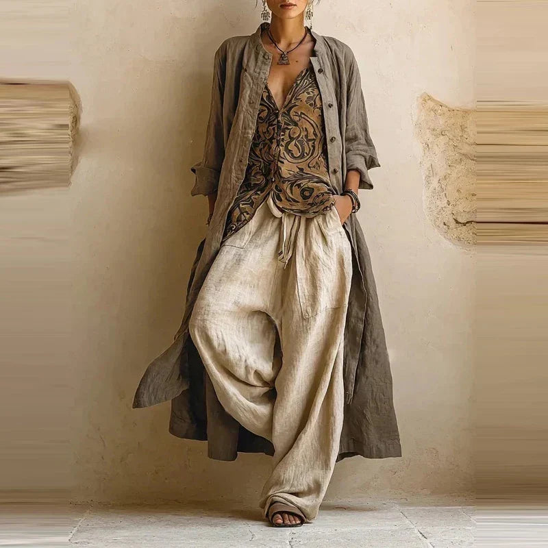 Vivienne | Linen-Blend Two Piece Set