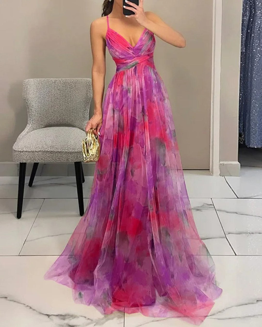 Sabine | Flowing Floral Maxi Dress