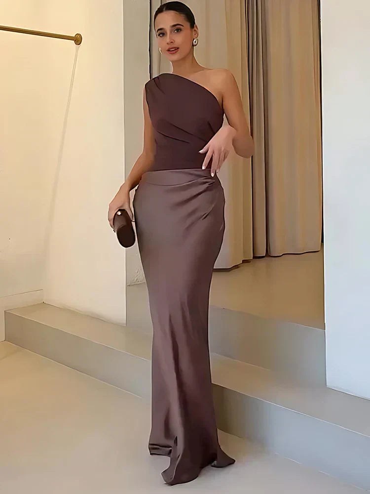 Evangeline | Maxi Dress in Satin