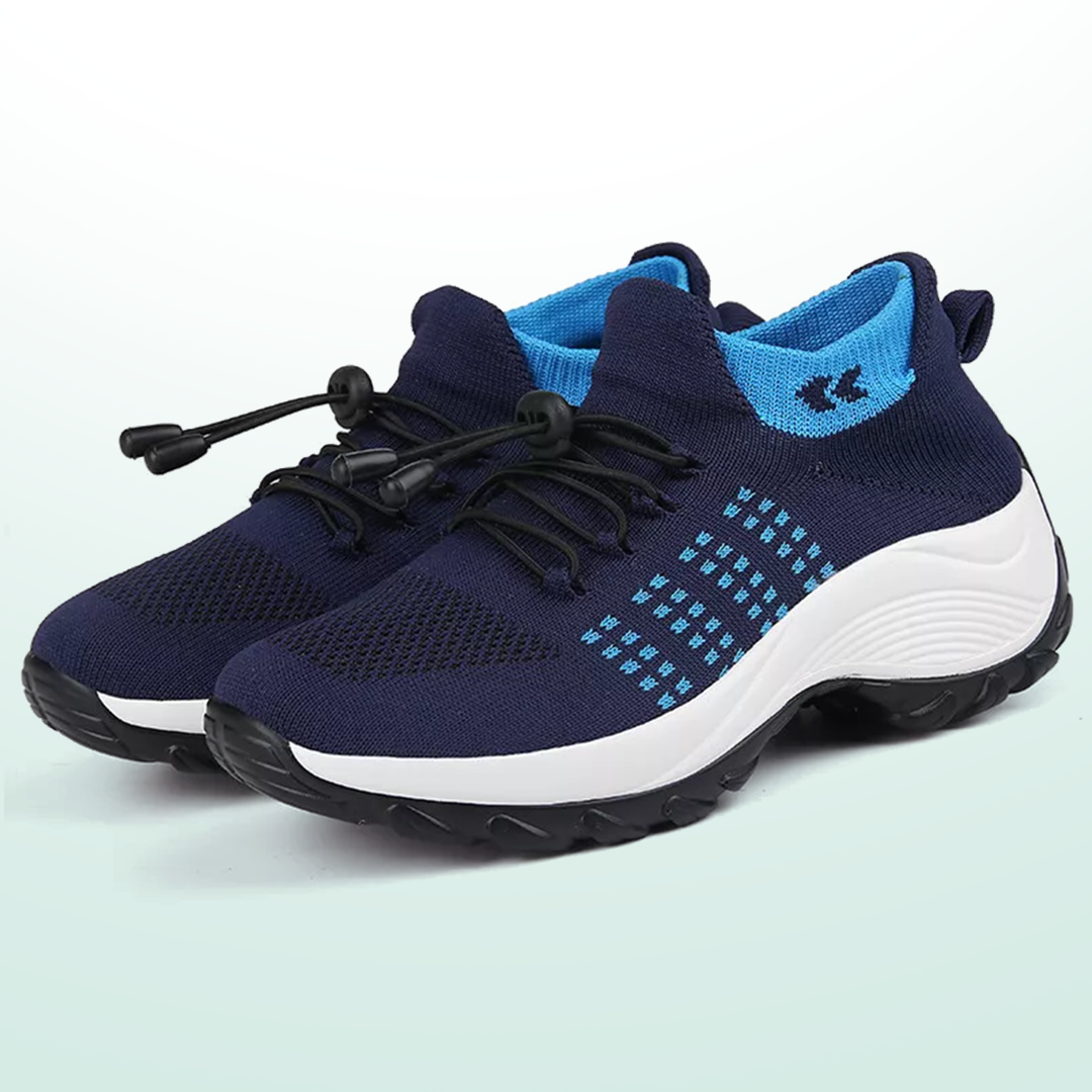 Paisley | Knit Fabric Shoes in Blue and Navy