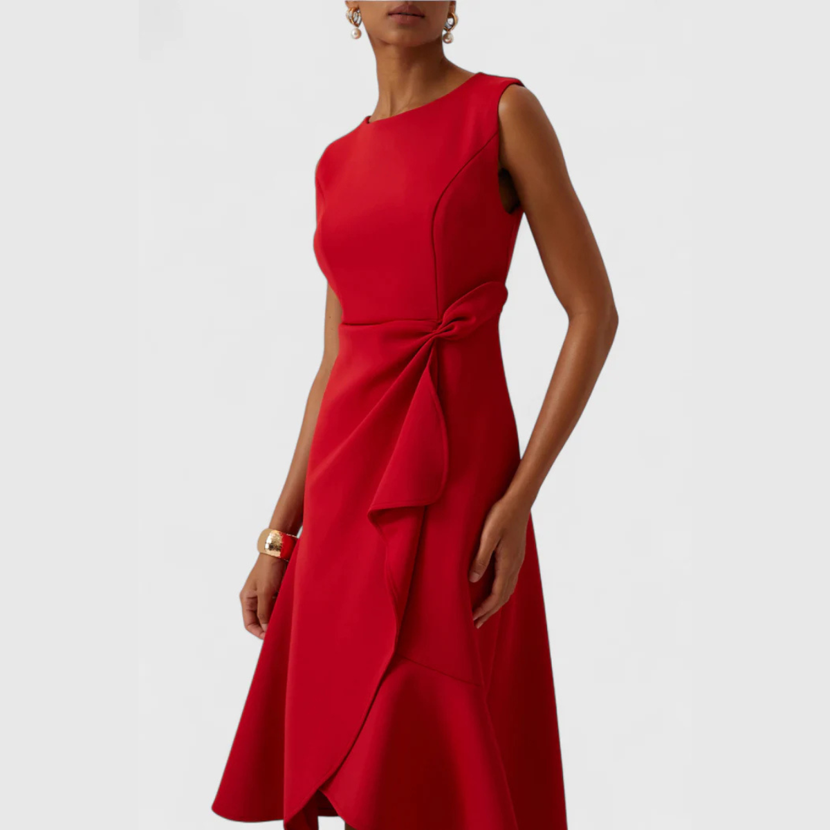 Rosalind | Draped Asymmetric Midi Dress