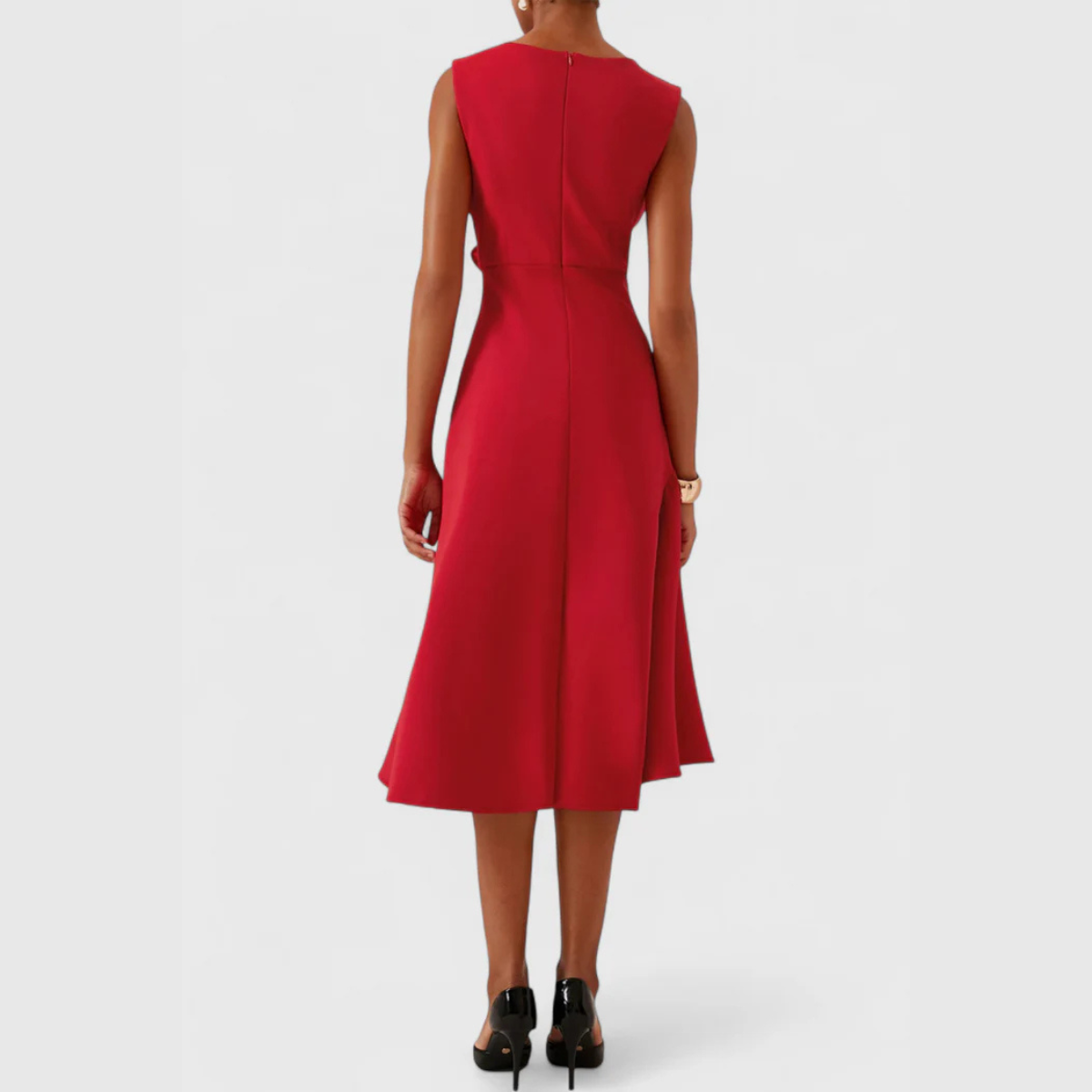 Rosalind | Draped Asymmetric Midi Dress