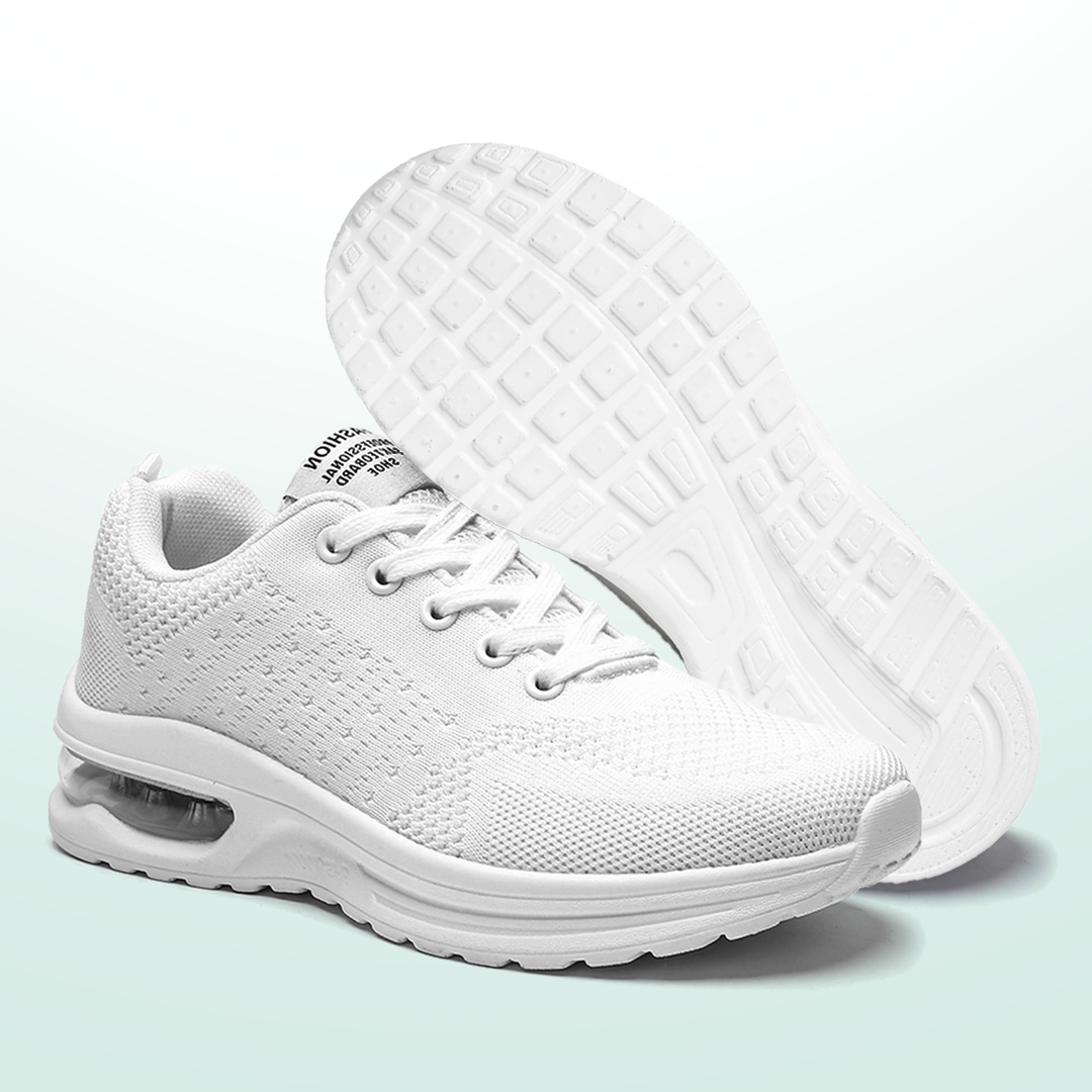 Ella | Cushioned Shoes in All White