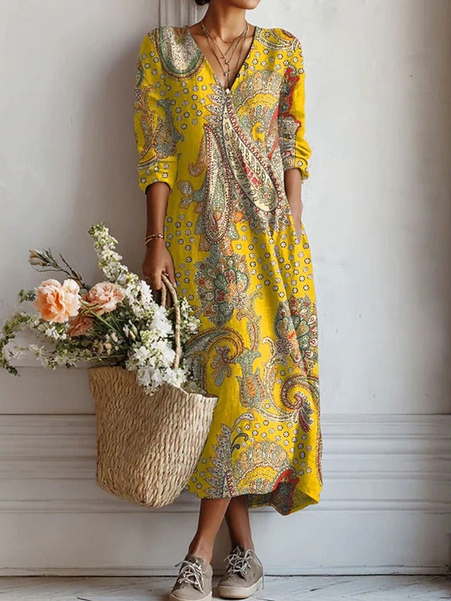 Cassidy | Bohemian Paisley Maxi Dress