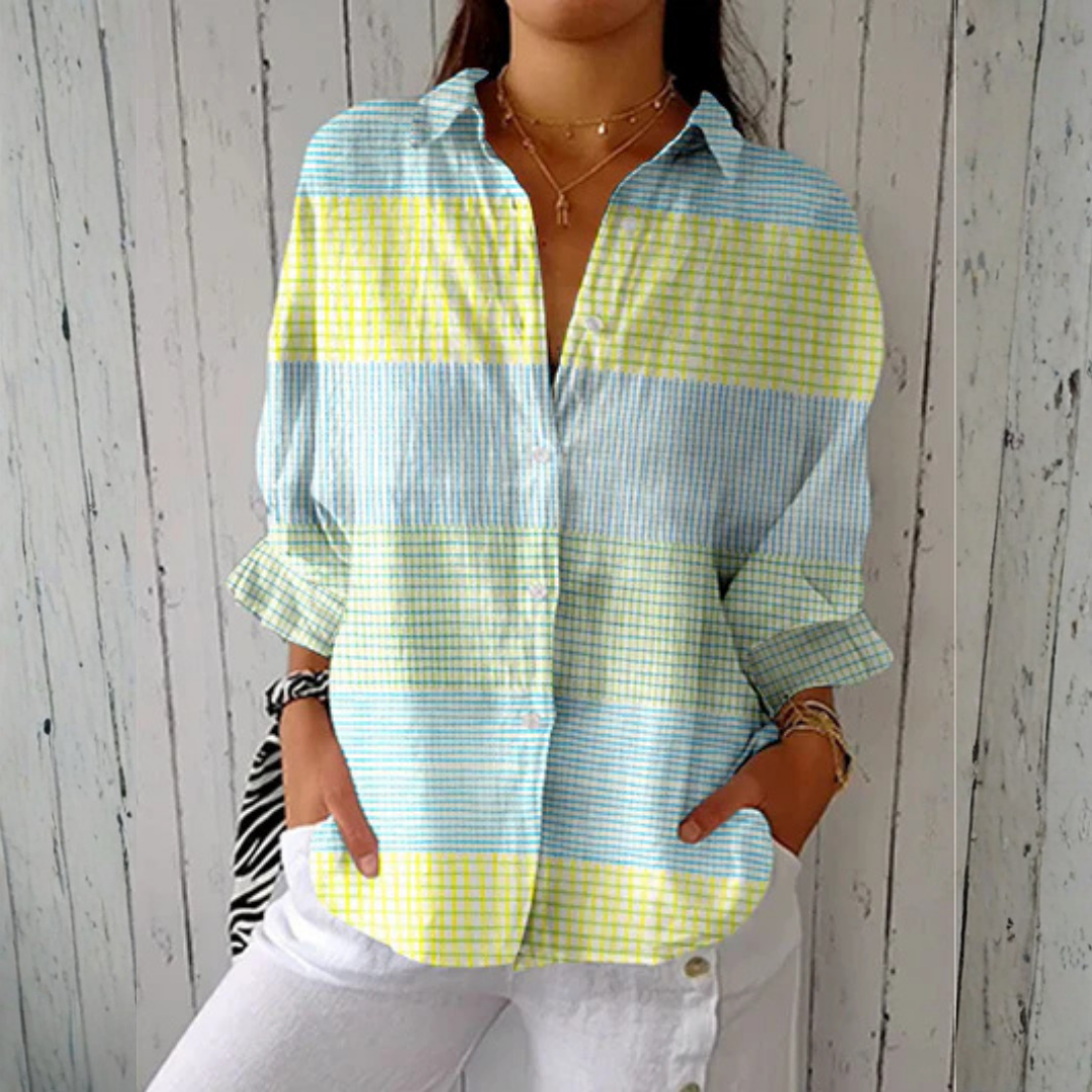 Holly | Elegant Gingham Check Blouse