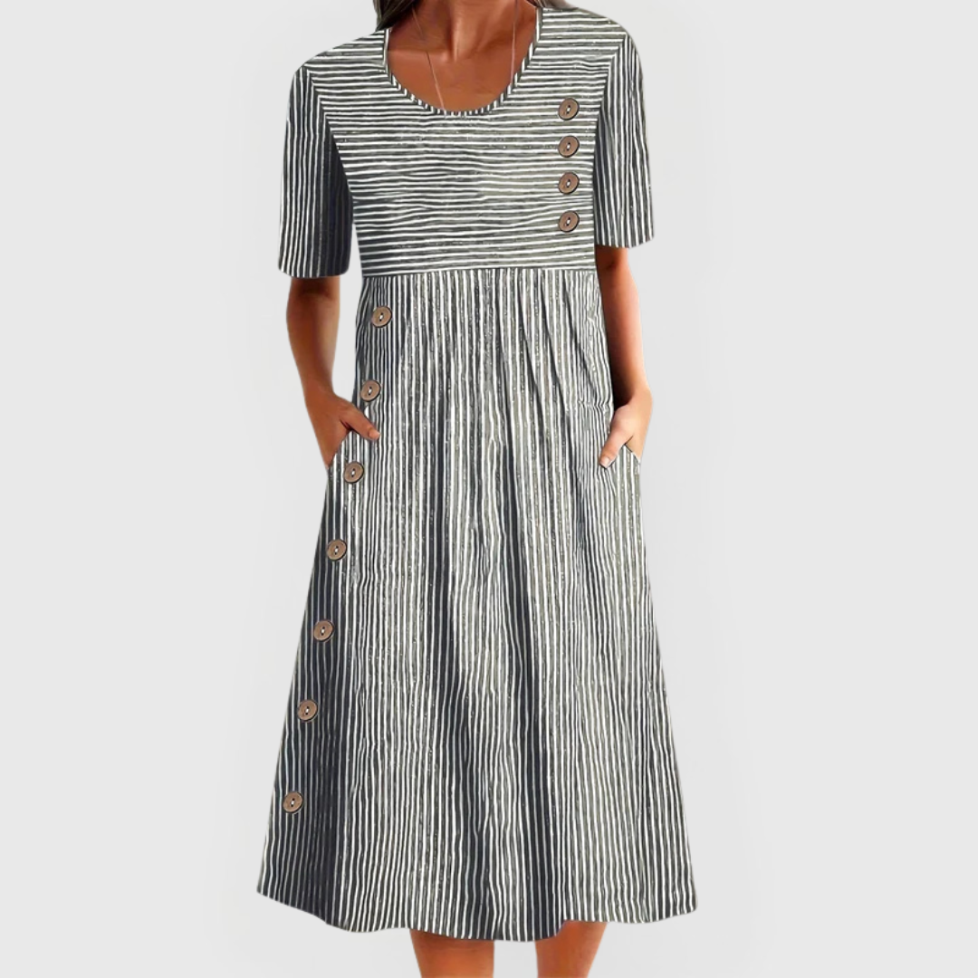 Millicent | Striped Midi Dress