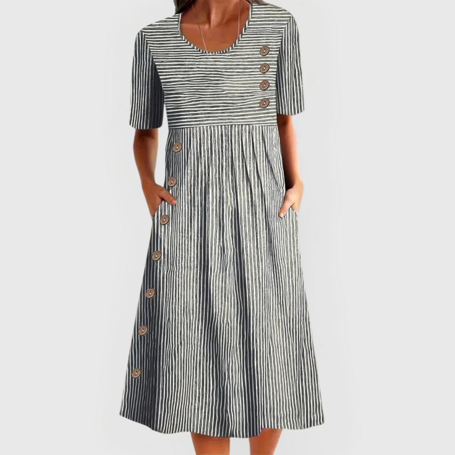 Millicent | Striped Midi Dress