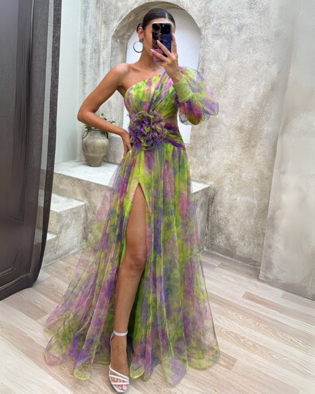 Elodie | One Shoulder Floral Gown