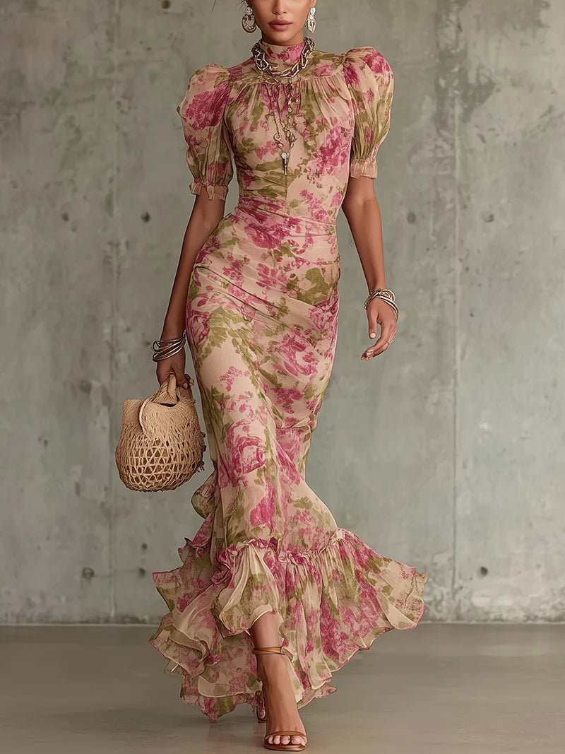 Tamsin | Floral Puff Sleeve Maxi Dress