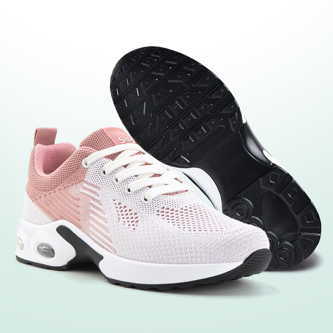 Madison | Cushioned Shoes in White and Pink