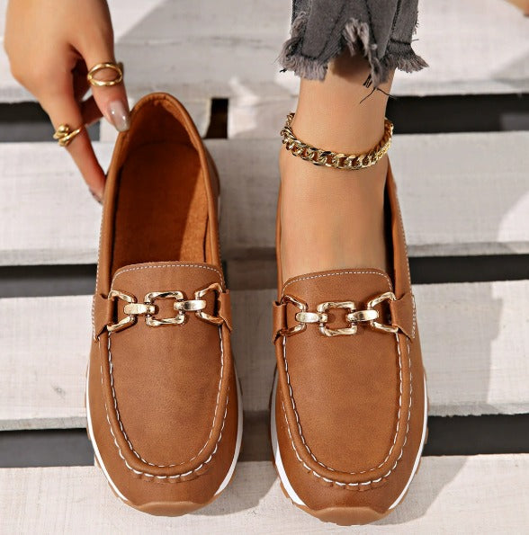 Cassandra | Flat Buckle Loafers