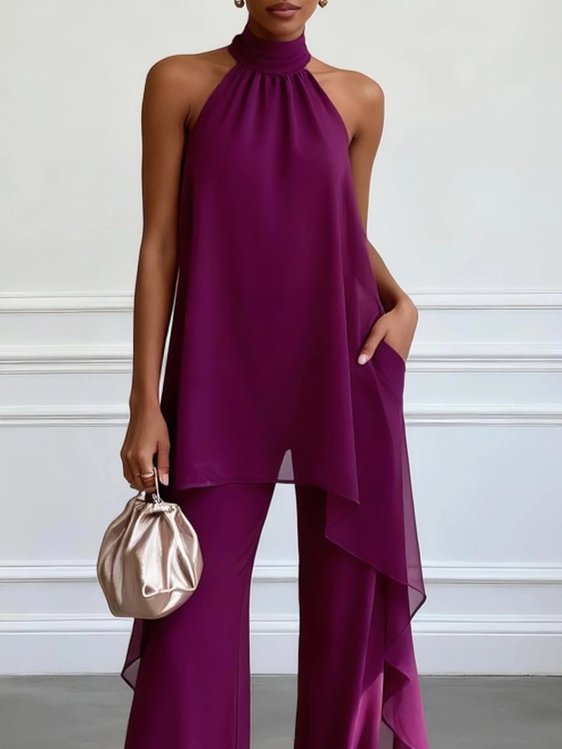 Eugenie | Flowing Halter Two Piece Set
