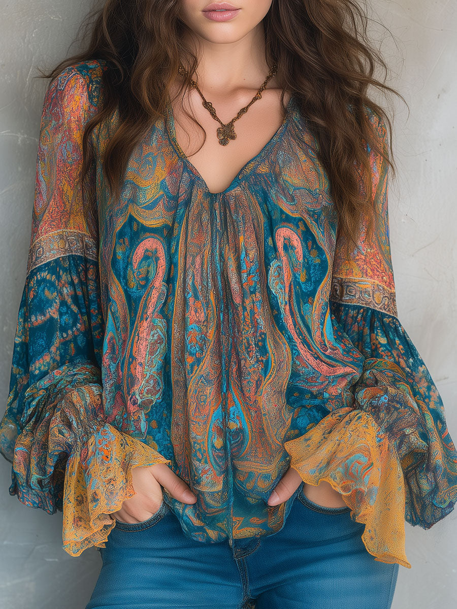 Soleil | Paisley Boho Blouse