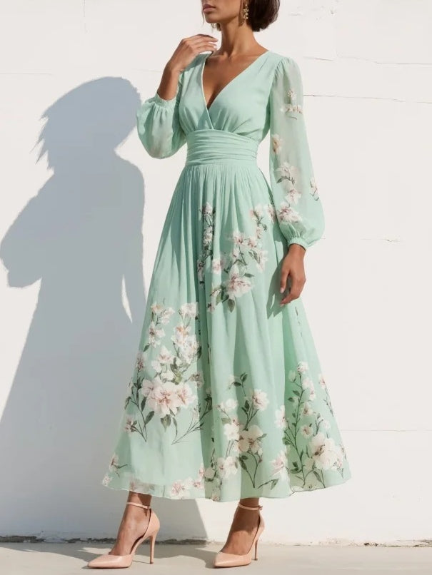 Emmeline | Puff Sleeve Midi Dress