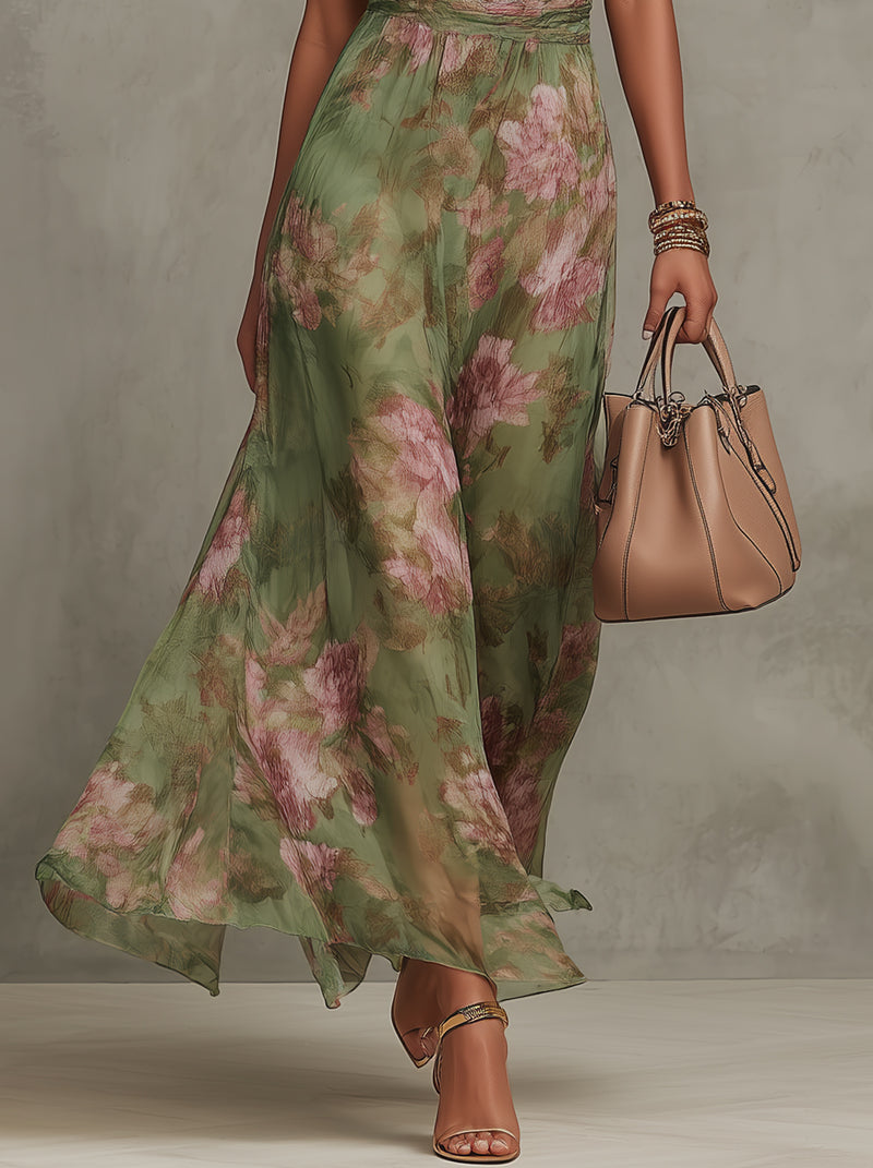 Cassia | Floral Halter Maxi Dress
