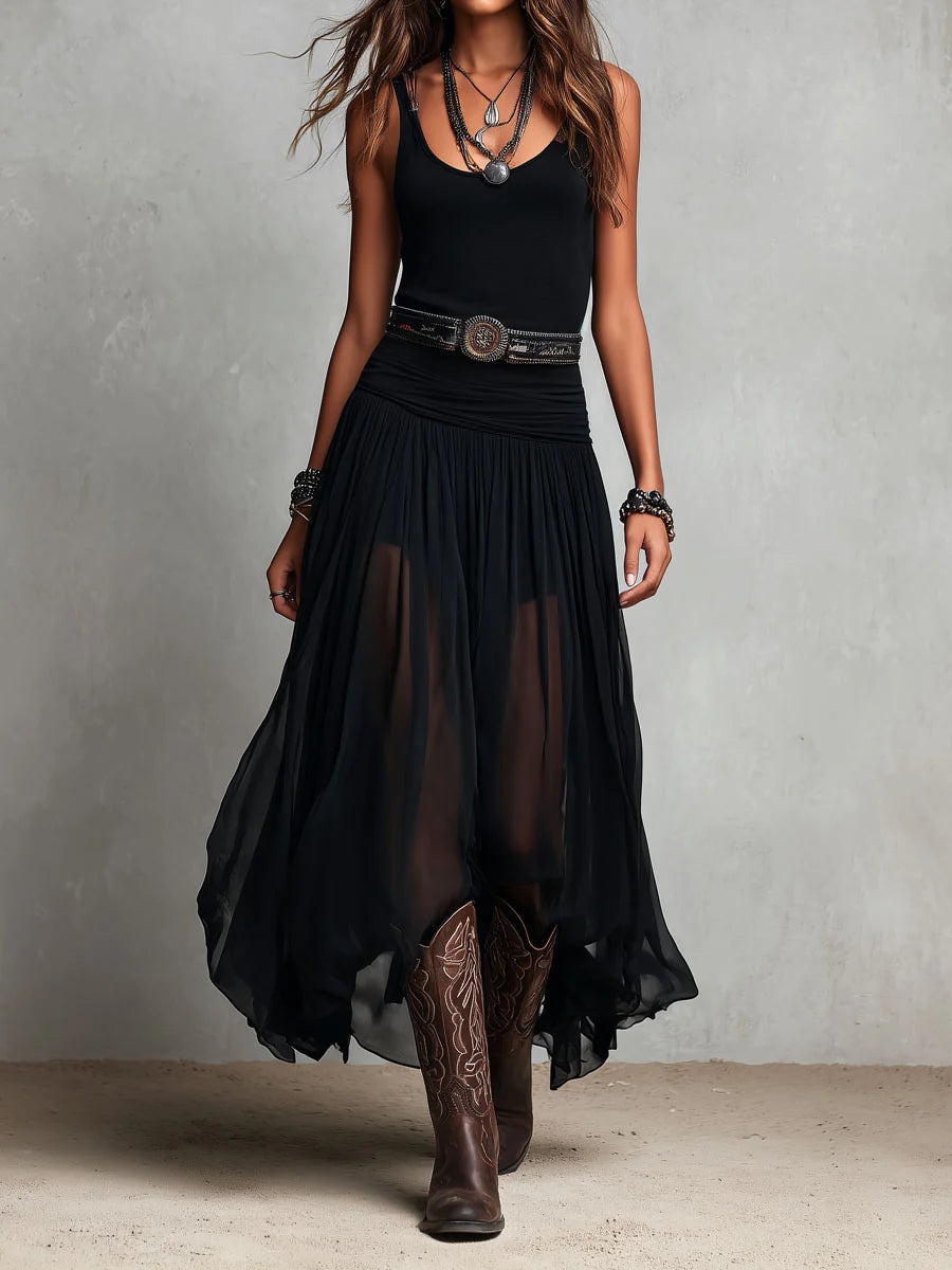 Louisa | Sleeveless Tank Top With Tulle Skirt
