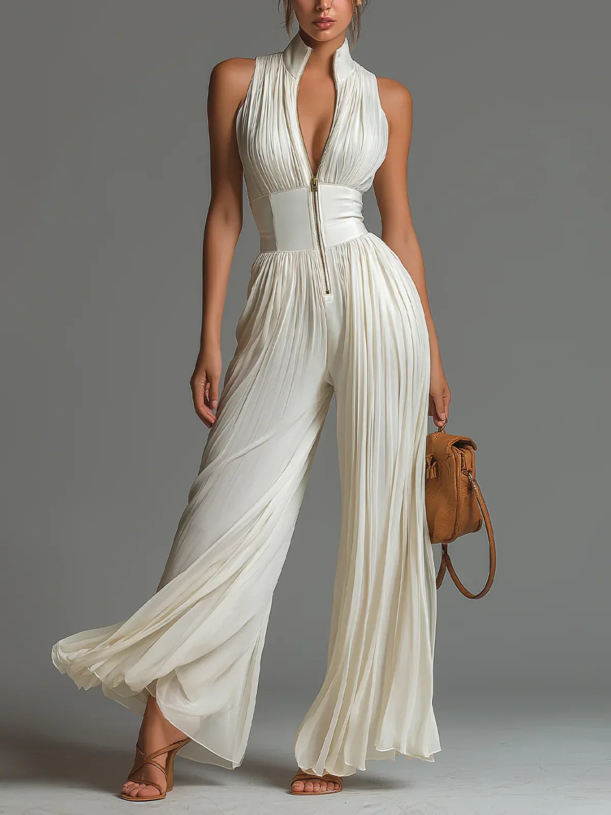 Vittoria | Chiffon V Neck Jumpsuit