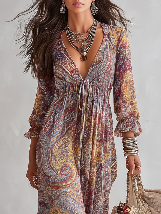 Genevra | Flowing Bohemian Maxi Dress