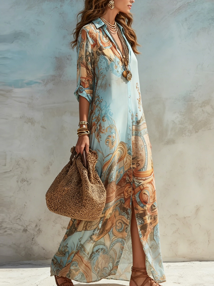 Seren | Bohemian Paisley Maxi Dress