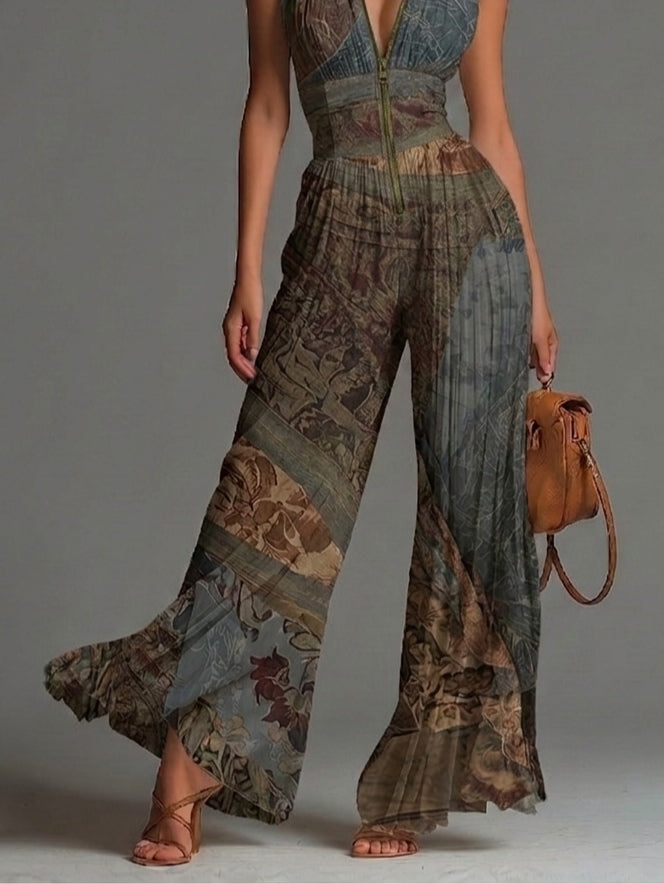 Francine | Pleated Wide Leg Jumpsuit