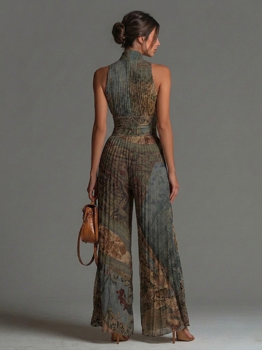 Francine | Pleated Wide Leg Jumpsuit
