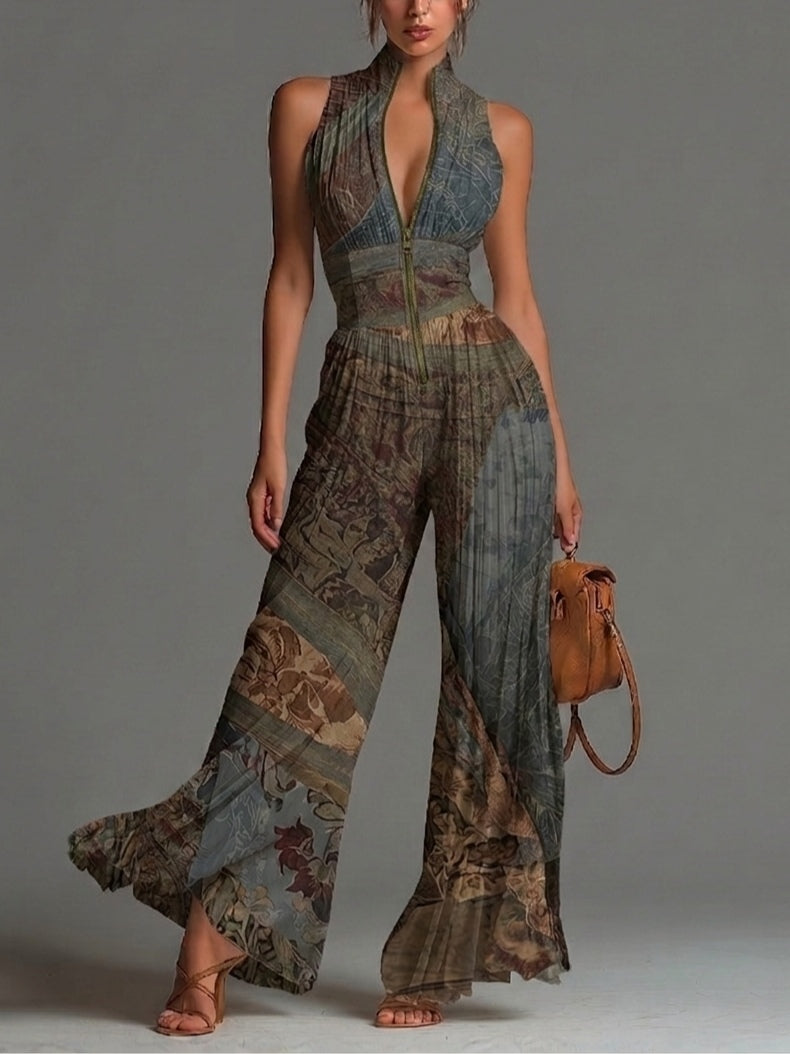 Francine | Pleated Wide Leg Jumpsuit