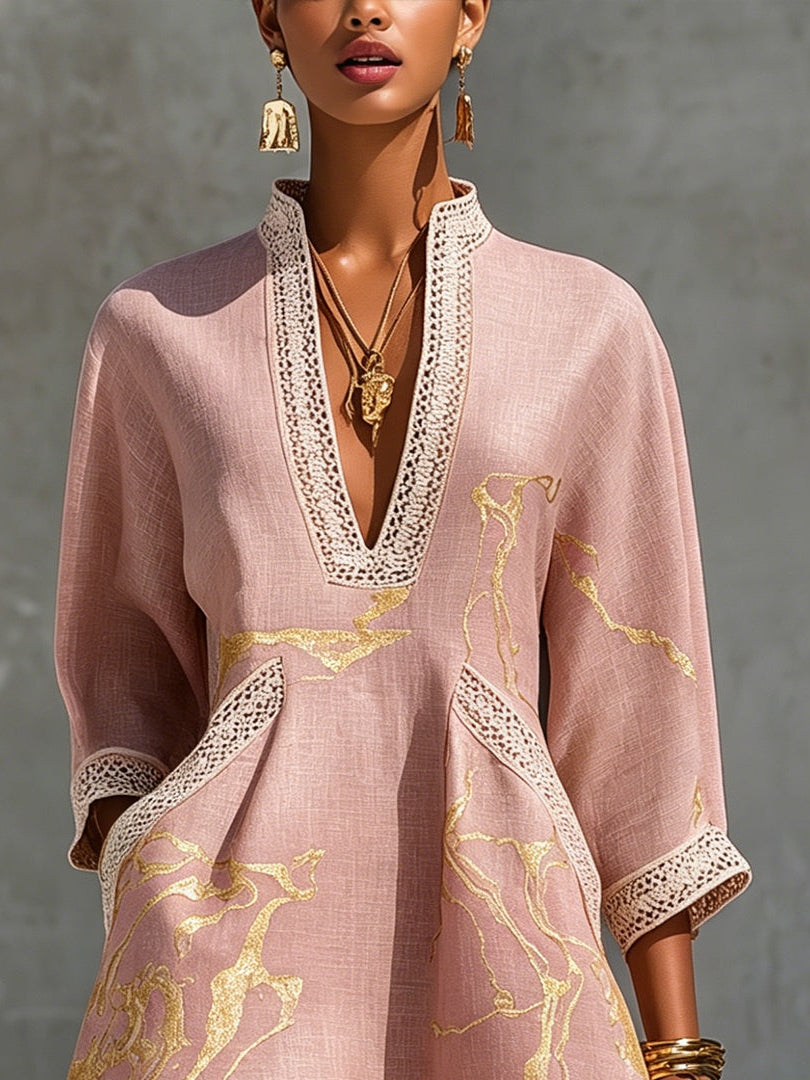 Ninon | Lace V Neck Mini Dress