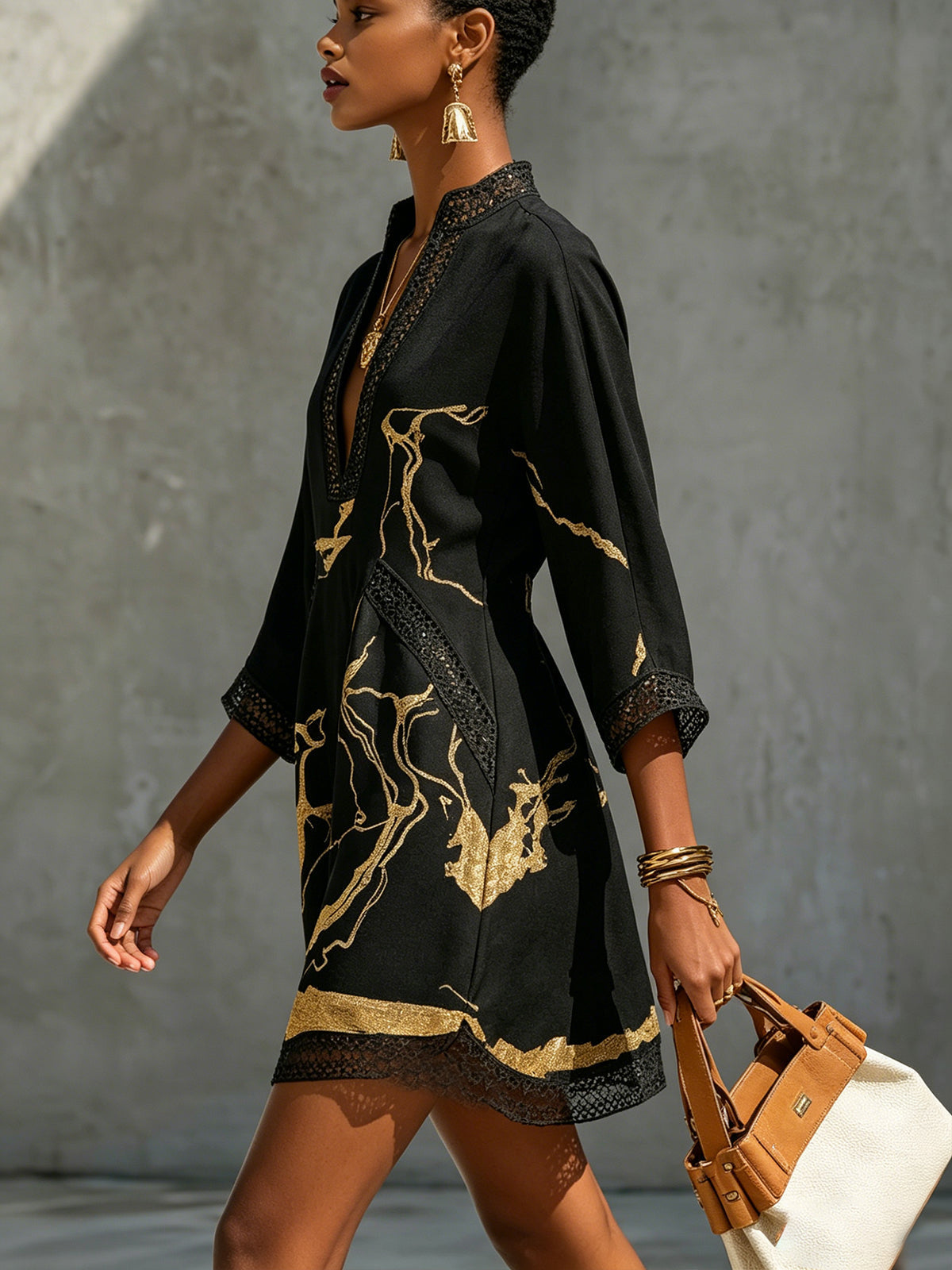 Léonie | Lace V Neck Mini Dress