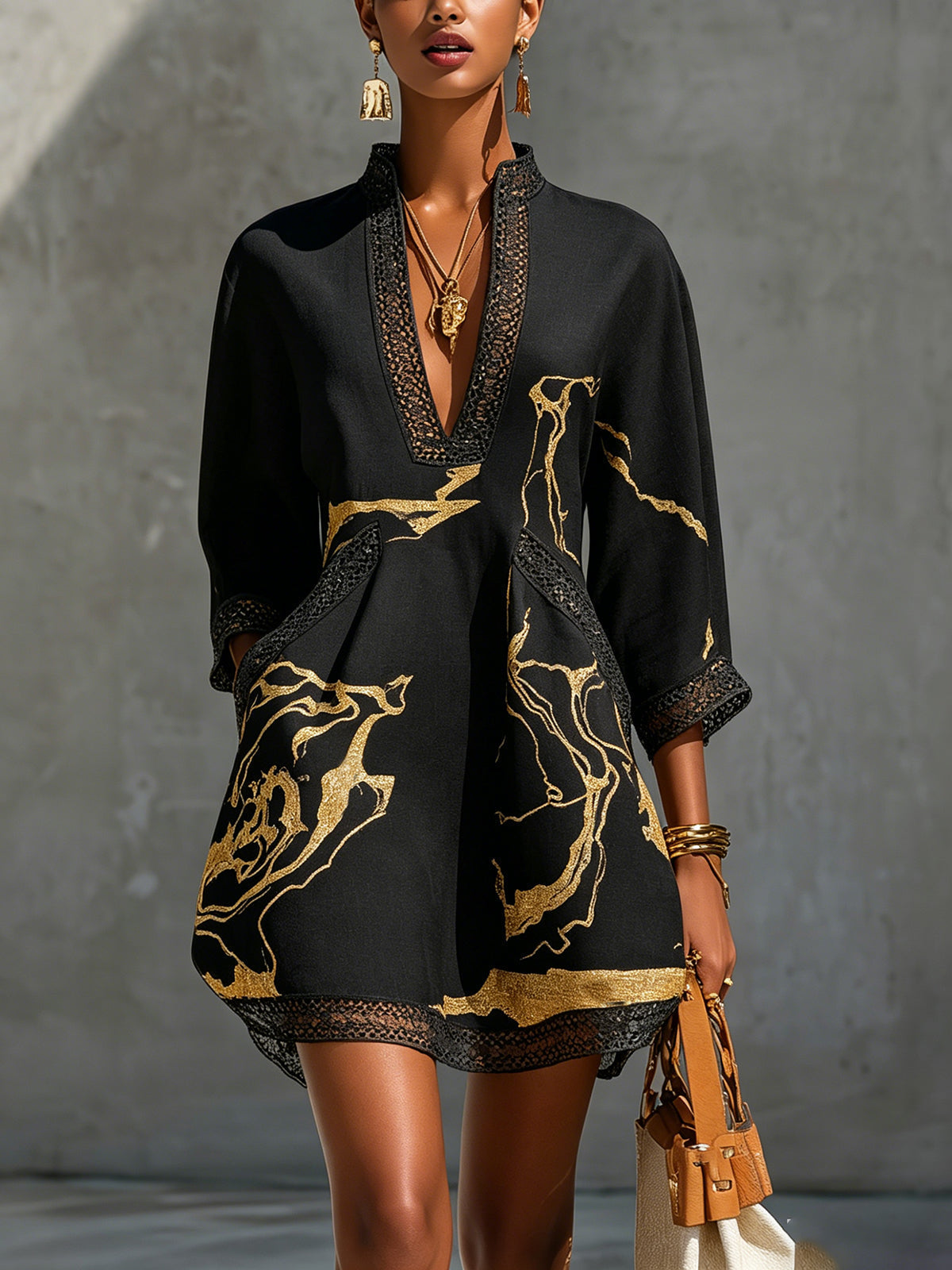 Léonie | Lace V Neck Mini Dress