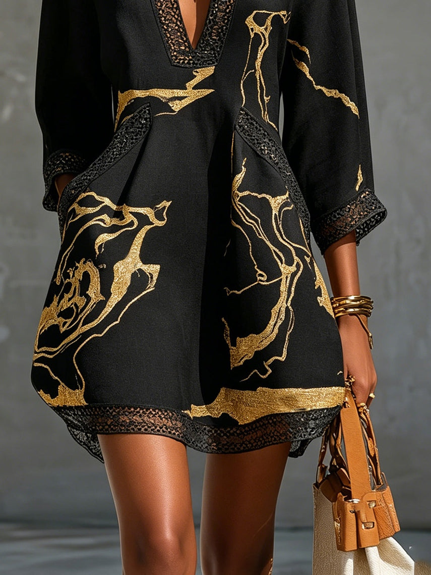 Léonie | Lace V Neck Mini Dress