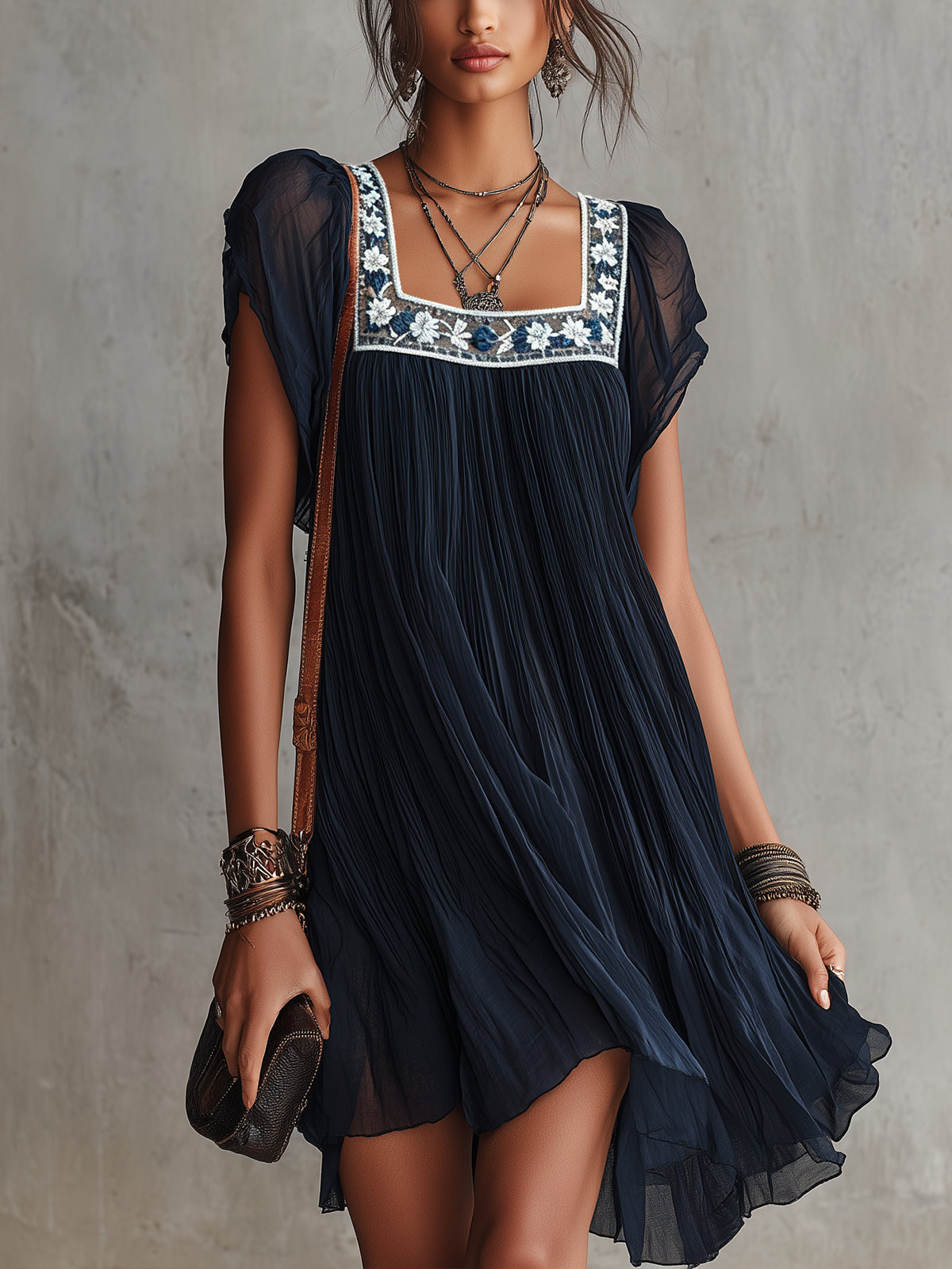 Apolline | Floral Chiffon Mini Dress